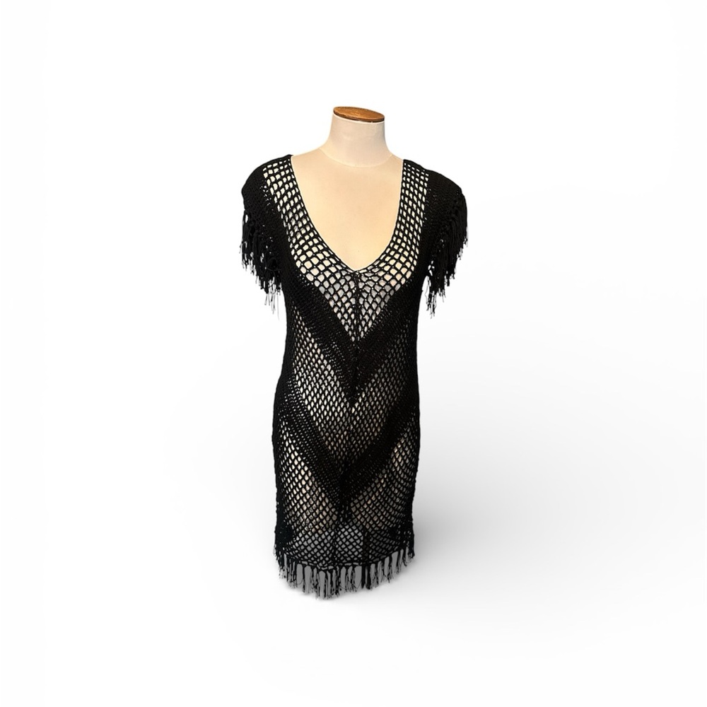 Crochet swim suit cover up, women’s medium vintage Havana - Picture 2 of 5